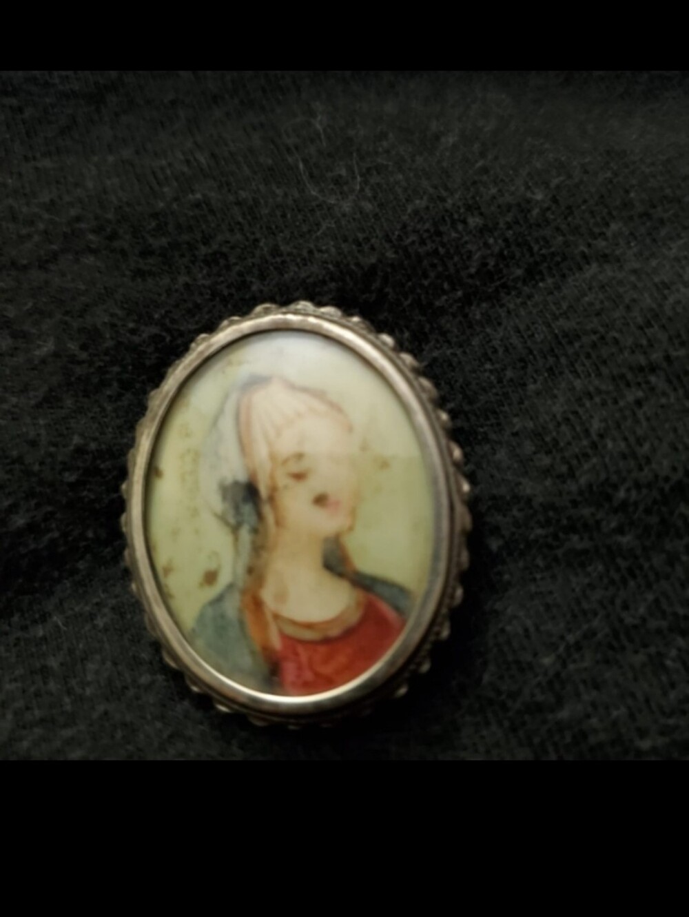 Antique 800 Silver Miniature Portrait Brooch Pendant - Picture 3 of 10